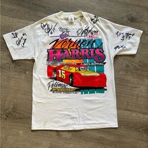 Vintage autographed late model stars 1992, Vernon Harris memorial tee